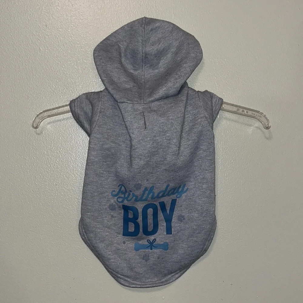 Novogratz Dog Shirt Birthday Boy Gray and Blue